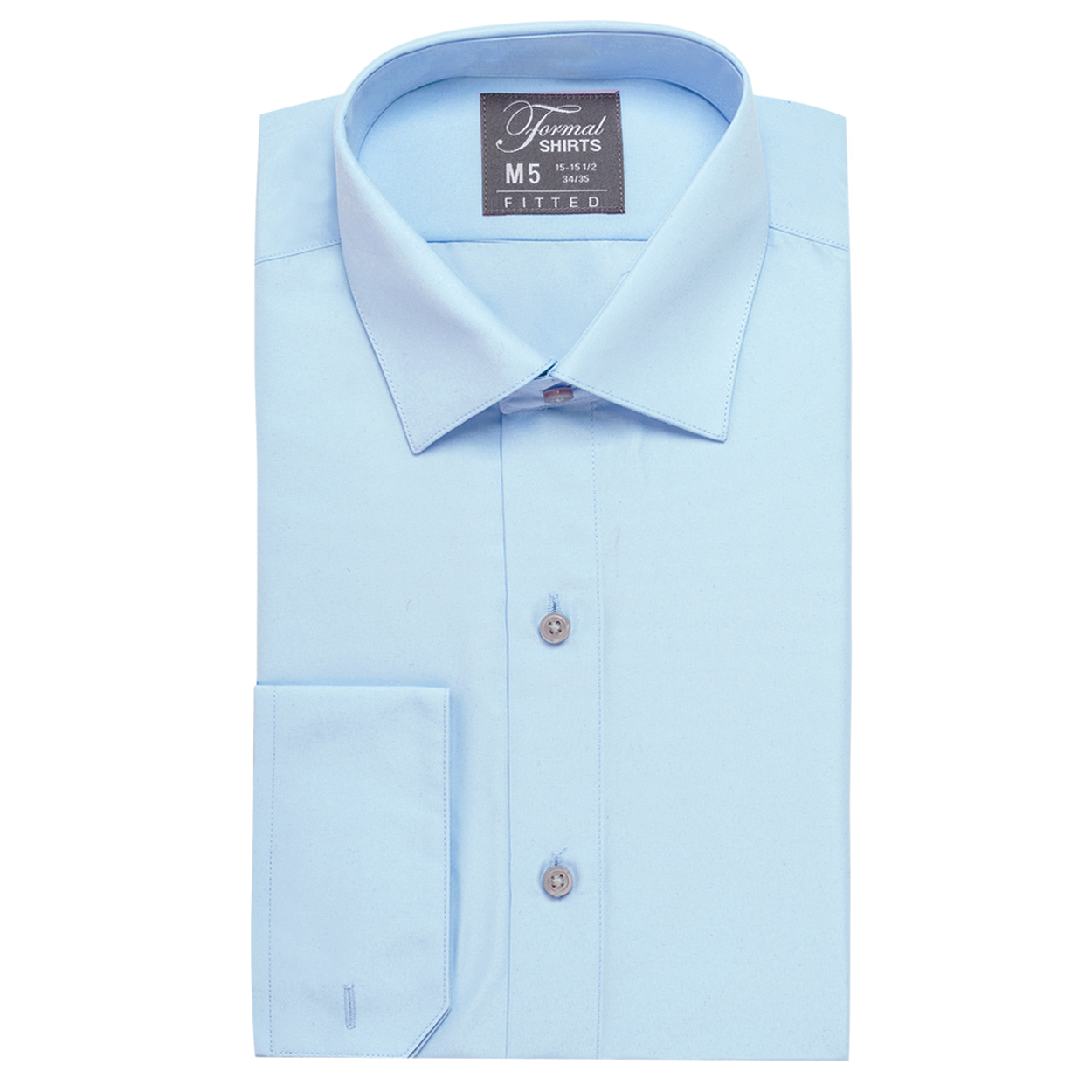 The blue slim fit shirt can be worn with a suit or a tuxedo