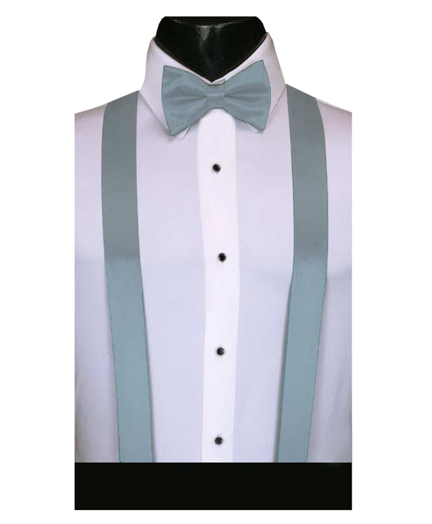 Wedgewood simply solid suspenders with matching bow tie