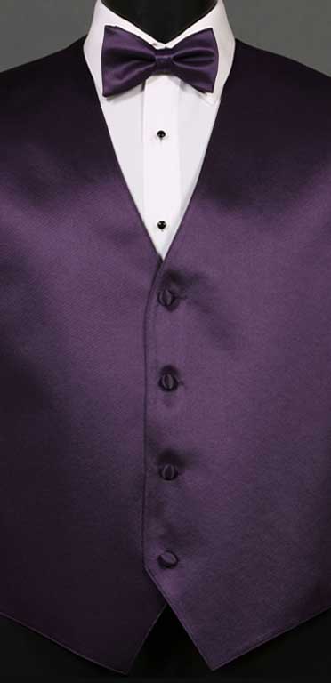 Amethyst simply sold vest with matching bow tie
