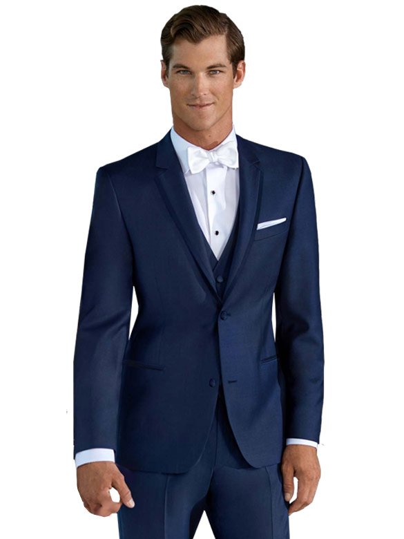 Azure Broadway Tuxedo worn with white bow tie