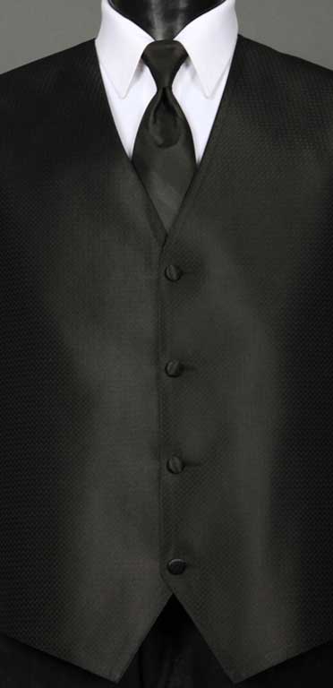 Black Simply Solid Vest with Black Ombre Windsor Tie