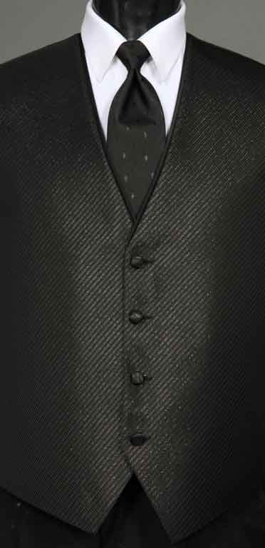 Black Metallic Synergy Vest with Diamond Metallic Windsor Tie