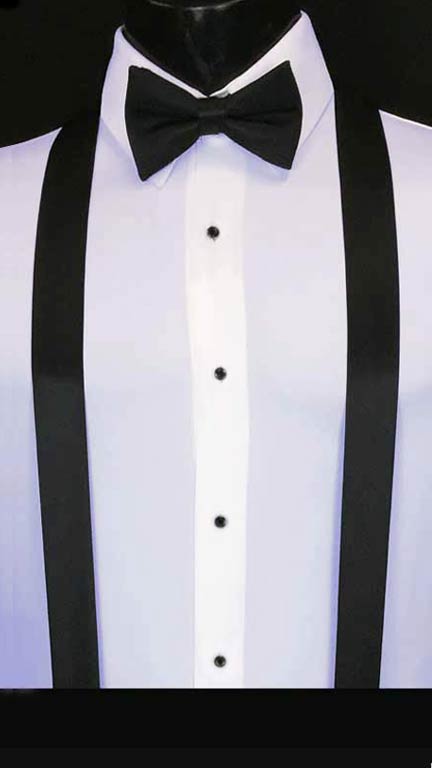Black simply solid suspenders with matching bow tie