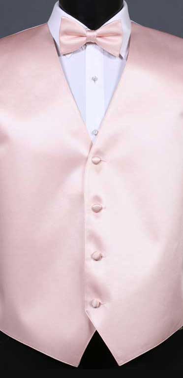 Blush Simply Solid Vest and Bow Tie