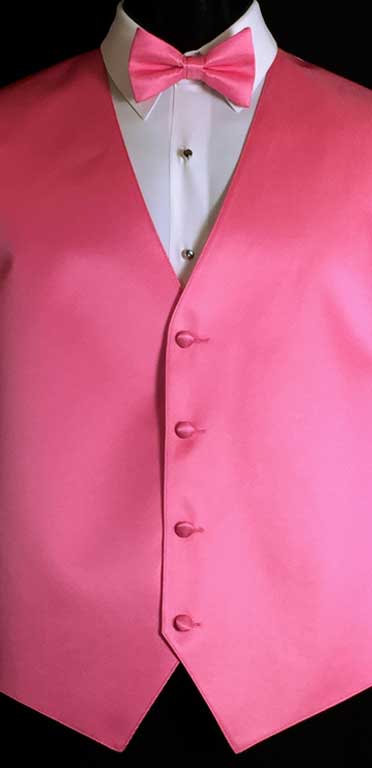 Bubblegum simply solid vest with matching bow tie