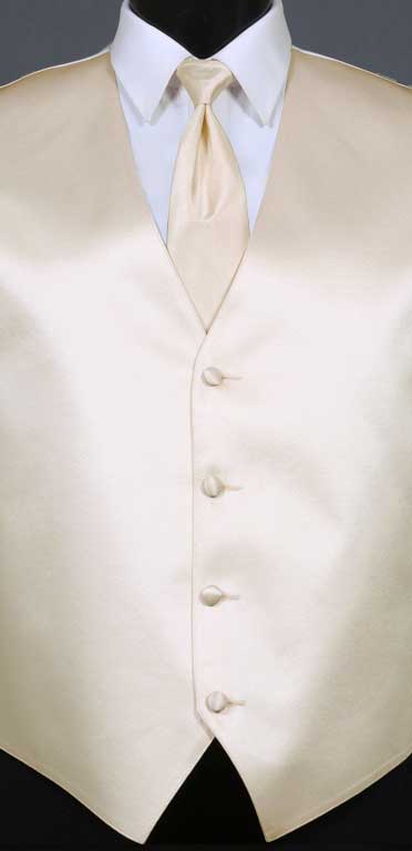 Champagne Simply Solid Vest with matching Windsor tie