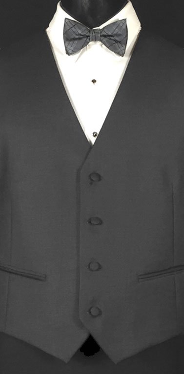 Charcoal Manhattan Vest with Silver Michael Kors Bow Tie