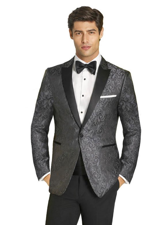 The Chase Charcoal Paisley Tuxedo by Couture 1910