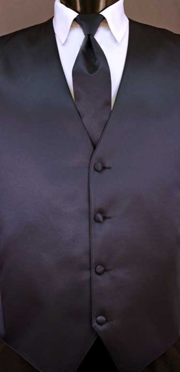 Dark Navy simply solid vest with matching Windsor tie