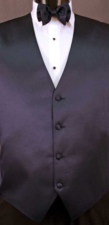 Dark Navy simply solid vest with matching bow tie