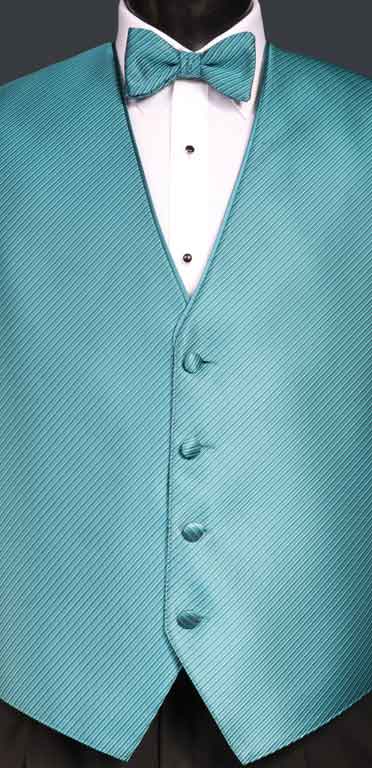 Dark Teal Metallic Synergy Vest with matching bow tie