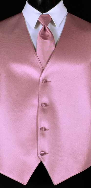Dusty Rose Simply Solid Vest with matching Windsor tie