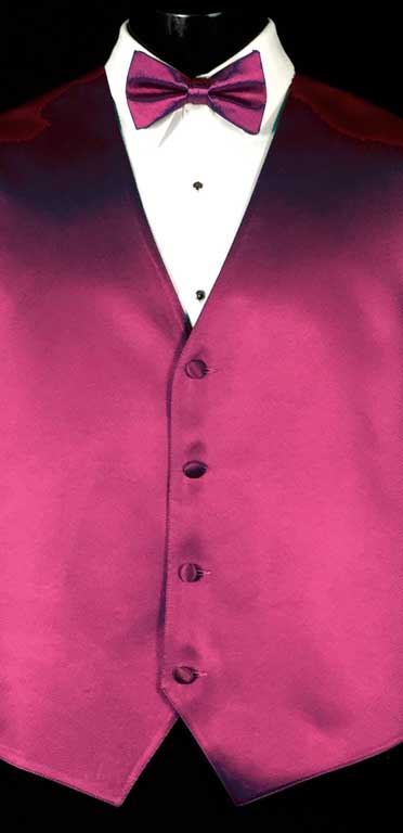Fuchsia Simply Solid Vest with matching bow tie