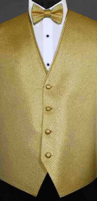 Gold Metallic Synergy Vest with matching bow Tie