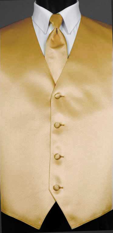 Golden Simply Solid Vest with matching Windsor tie
