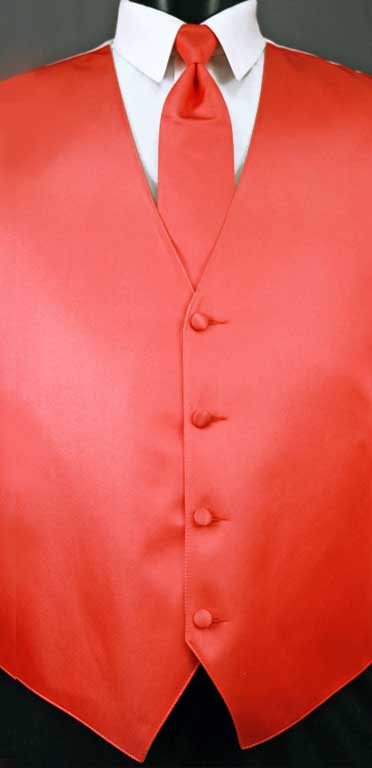 Guava Simply Solid vest with matching Windsor tie