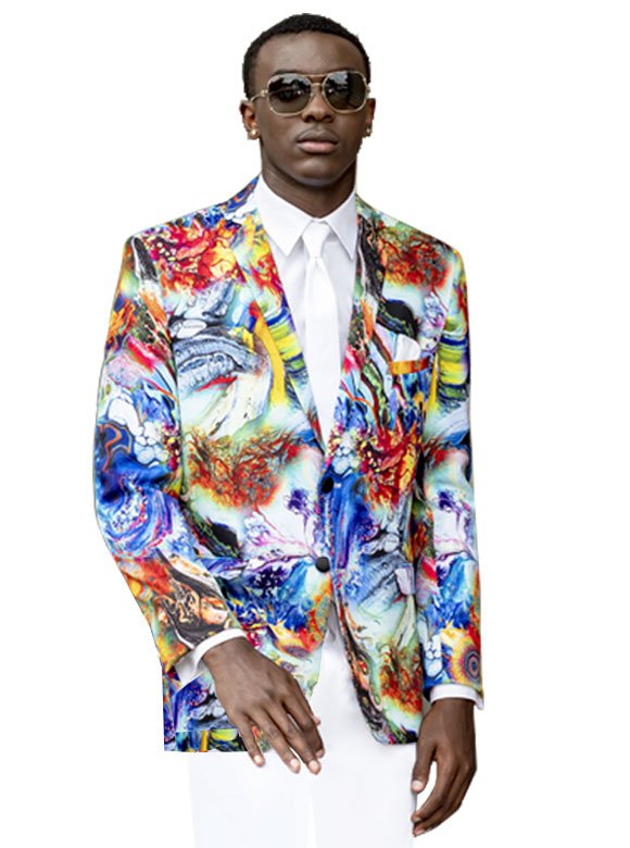 Hendrix Abstract print tuxedo by Mark of Distinction