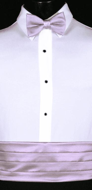 Iris Cummerbund in the simply or modern solid collection from Larr Brio shown with matching bow tie. Also available with matching pock square and suspenders.