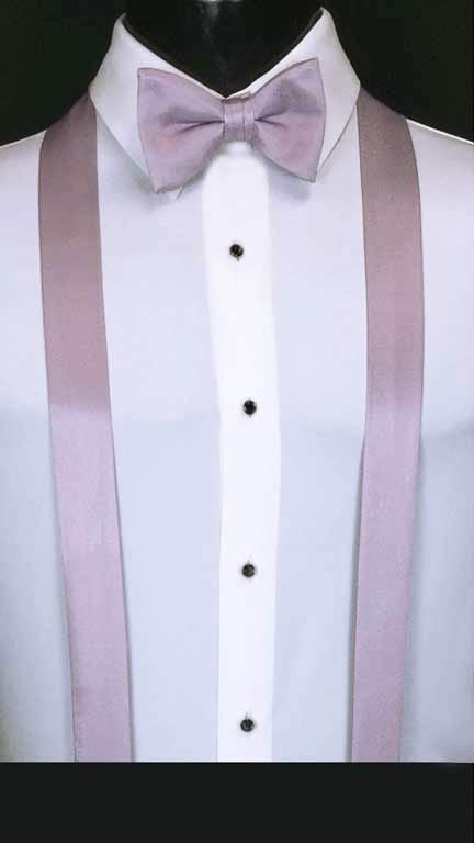 Iris simply solid suspenders with matching bow tie