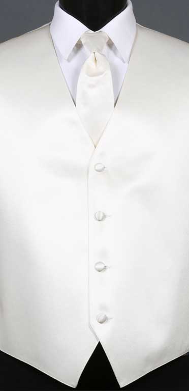 Ivory simply solid vest with matching Windsor tie