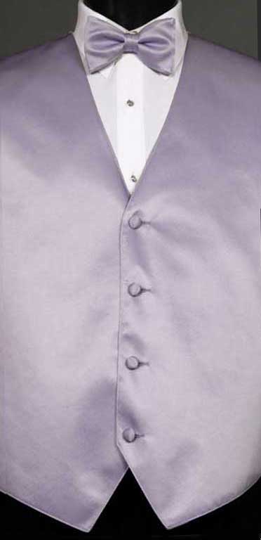 Lilac simply solid vest with matching bow tie