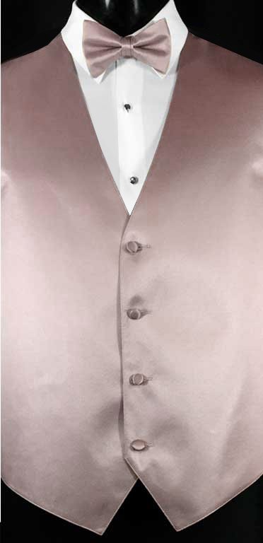 Loves Blush Simply Solid Vest with matching bow tie