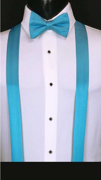 Malibu simply solid suspenders with matching bow tie