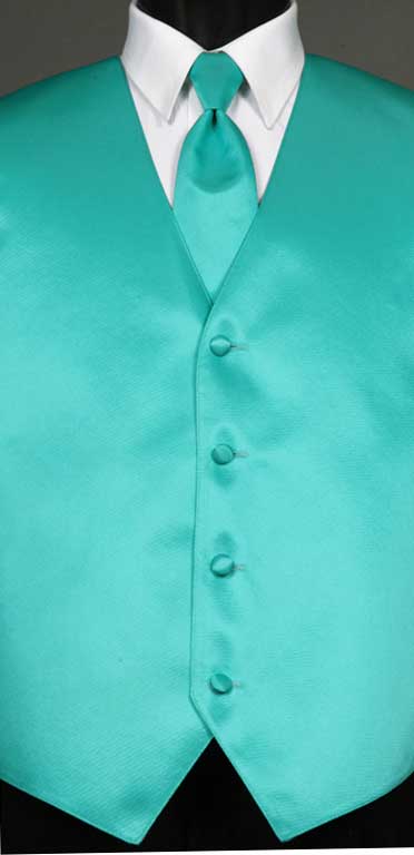 Mermaid simply solid vest with matching Windsor tie