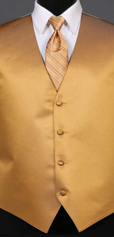 Midas Gold simply solid vest with Midas Gold Multi-Stripe Windsor tie