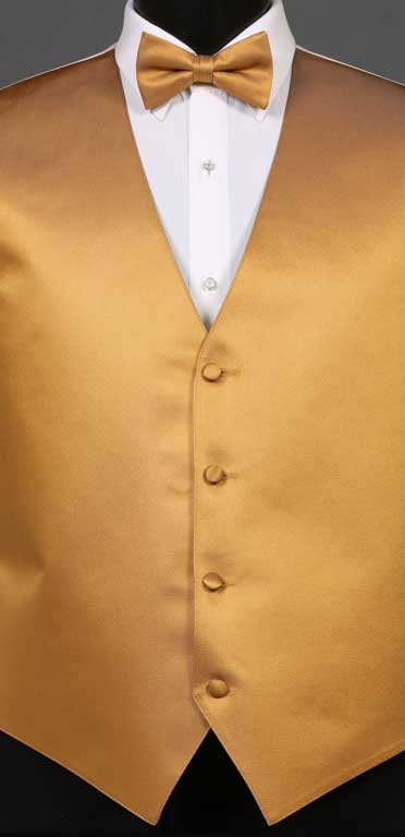 Midas Gold simply solid vest with matching bow tie