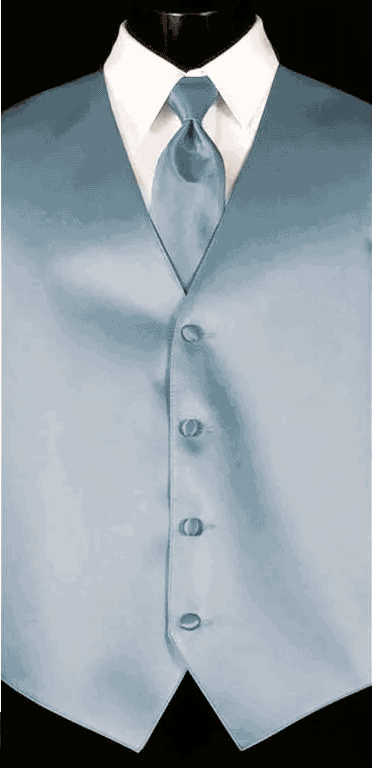 Mist simply solid vest with matching Windsor tie