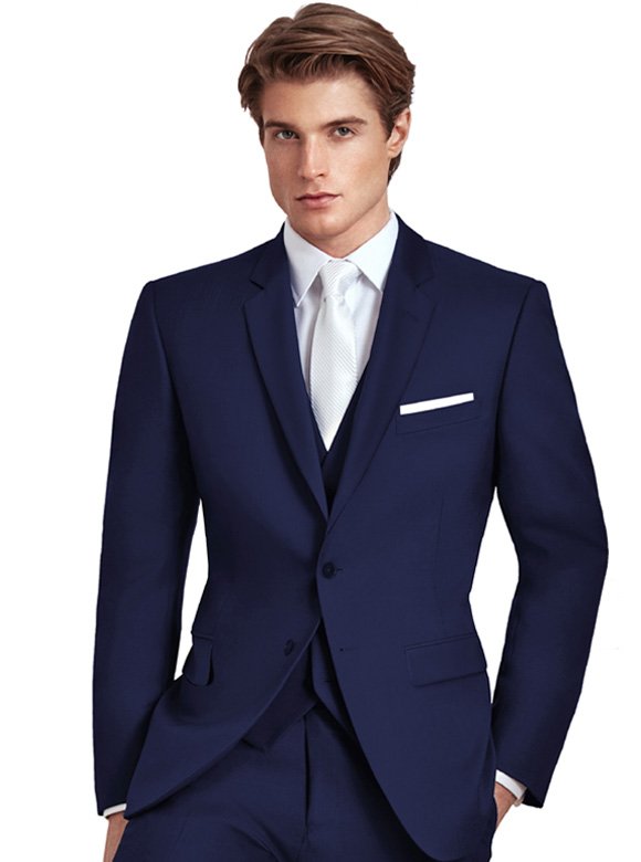 navy blue 2 button suit rental