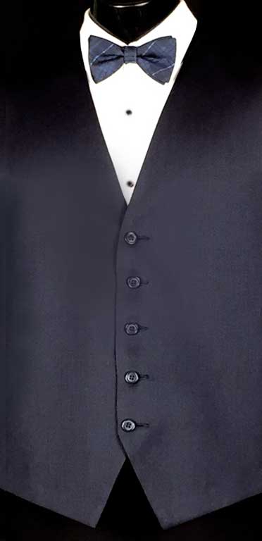 Navy Valencia Vest with Michael Kors Navy Plaid Bow Tie