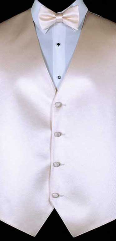Nude simply solid vest with matching bow tie
