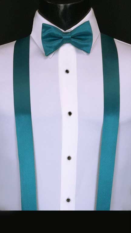 Oasis simply solid suspenders with matching bow tie