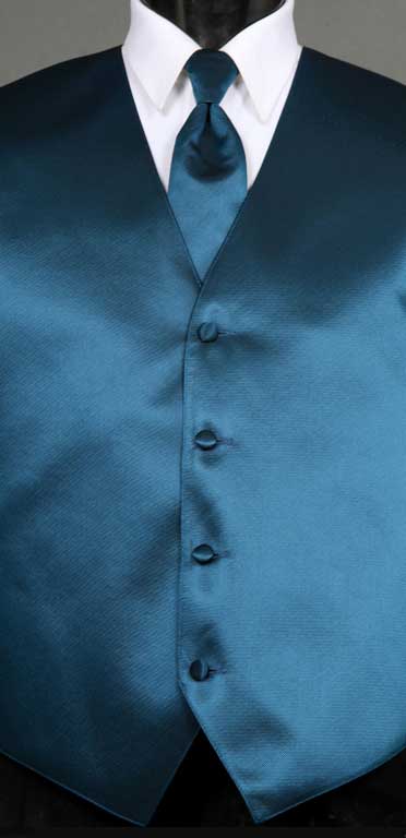 Peacock simply solid vest with matching Windsor tie