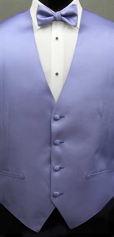 Periwinkle simply solid vest with matching bow tie