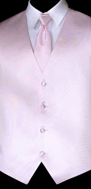 Pink simply solid vest with matching Windsor tie