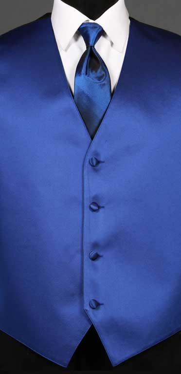 Royal Blue simply solid vest with Royal Blue Ombre Windsor tie