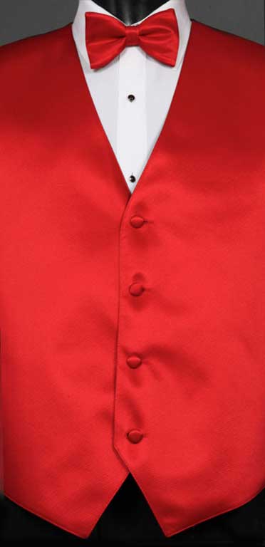 Ruby simply solid vest with matching bow tie