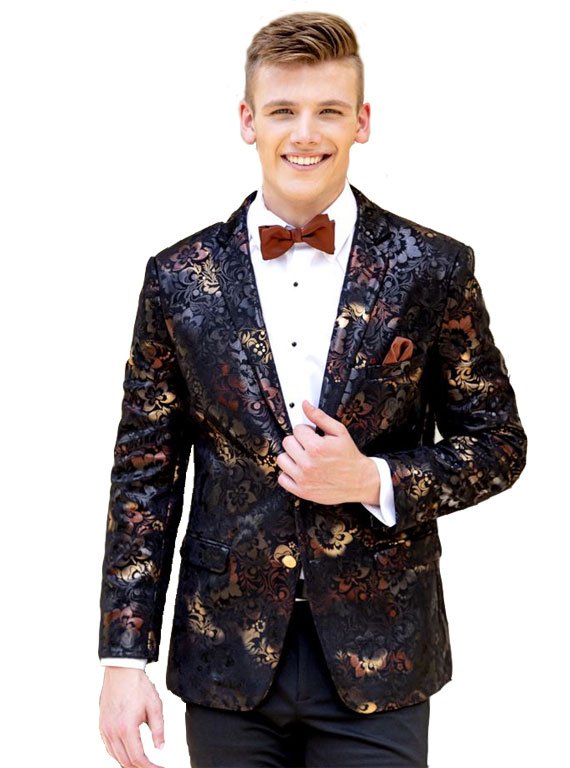Ryan Ombre Floral tuxedo jacket by Mark of Distinction