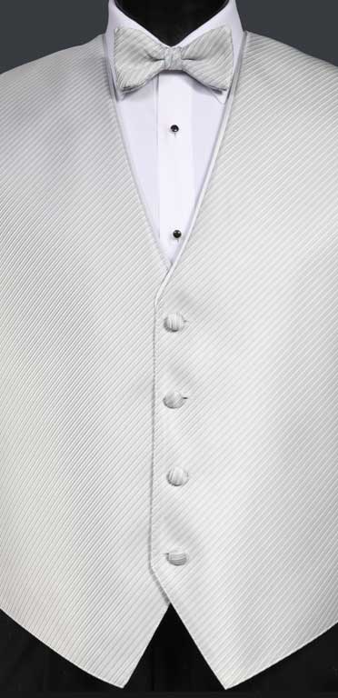 Silver Metallic Vest from the Synergy collection with matching bow tie