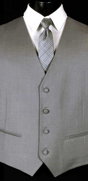 Stone Grey Brooklyn Vest Stone Grey Plaid Windsor Tie