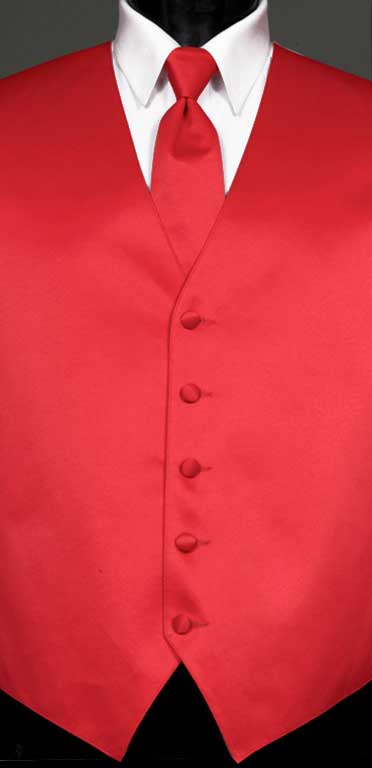 Strawberry Simply Solid Vest with Matching Windsor Tie