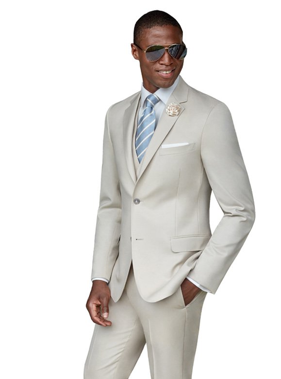 Tan Wedding Suit by Ike Behar