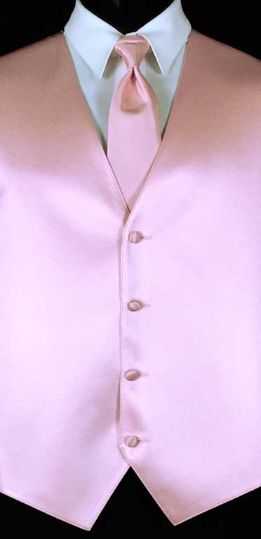 Tea Rose Simply Solid Vest with Matching Windsor Tie