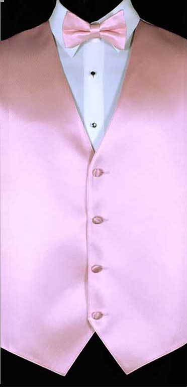 Tea Rose simply solid vest with matching bow tie