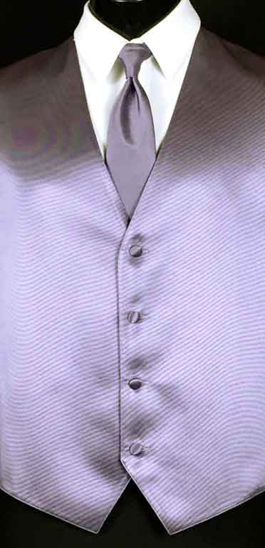 Victorian Lilac Simply Solid Vest with Matching Windsor Tie