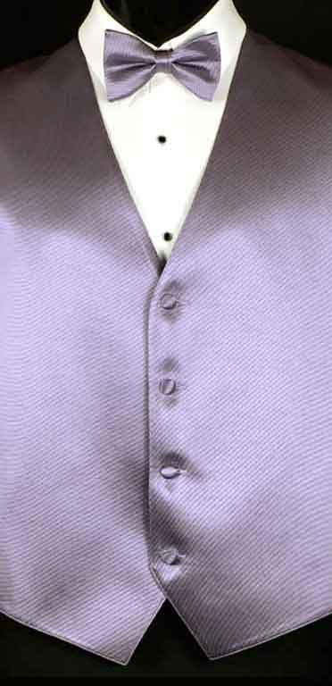 Victorian Lilac simply solid vest with matching bow tie