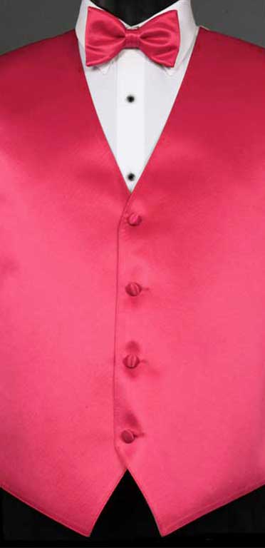 Watermelon simply solid vest with matching bow tie